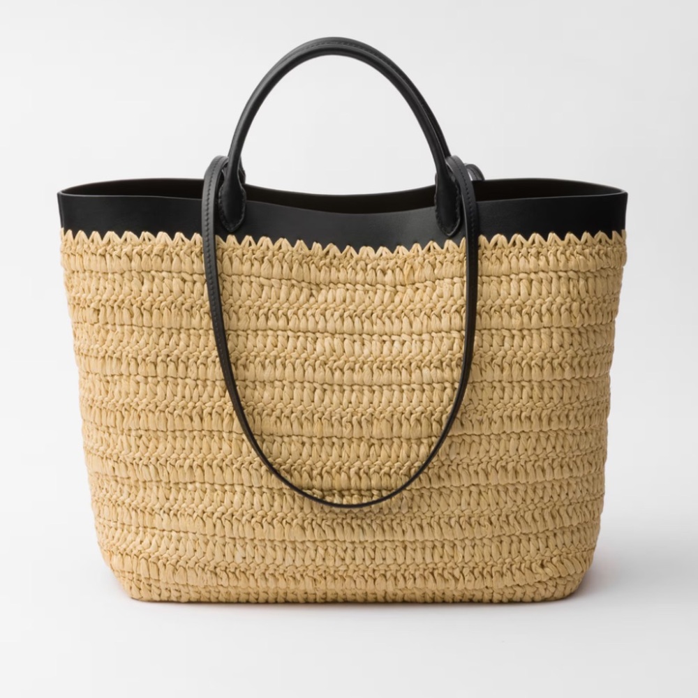 Prada Medium Crochet and Leather Tote Bag - Picture 7 of 12